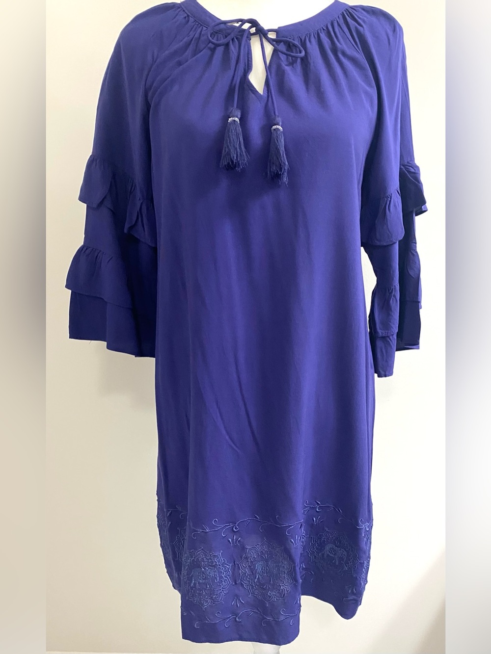 Simply Southern Womens L Navy Blue Embroidered Elephant Dress Coastal Preppy - Picture 13 of 13